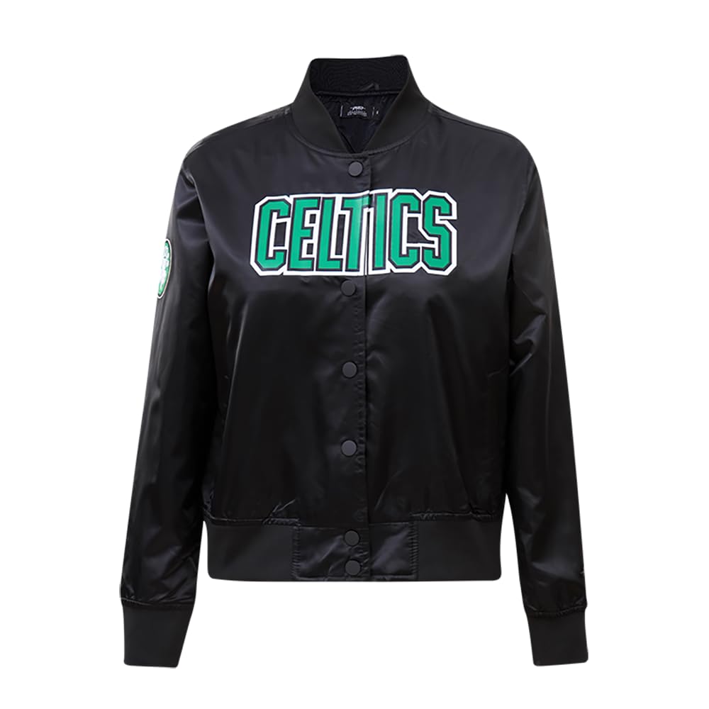 Pro Standard Womens NBA Boston Celtics Classic Chenille Satin Jacket Black XL