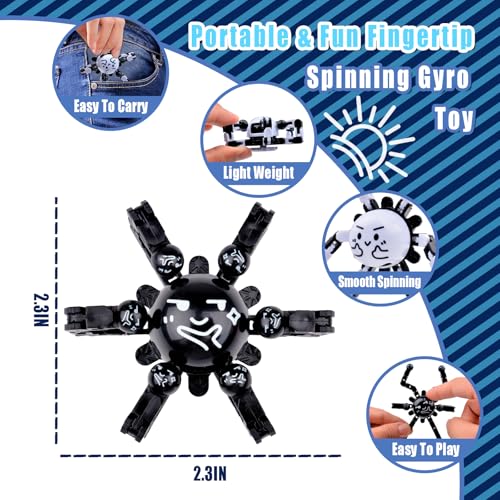 Transformable Fidget Spinners Toys for Adults Anxiety,Sensory Toy for Teens and Kids ADHD Autism Relief Stress,Cool Fingertip Gyros Party Favors Gift for Boy Girls Birthdays Stocking Stuffers