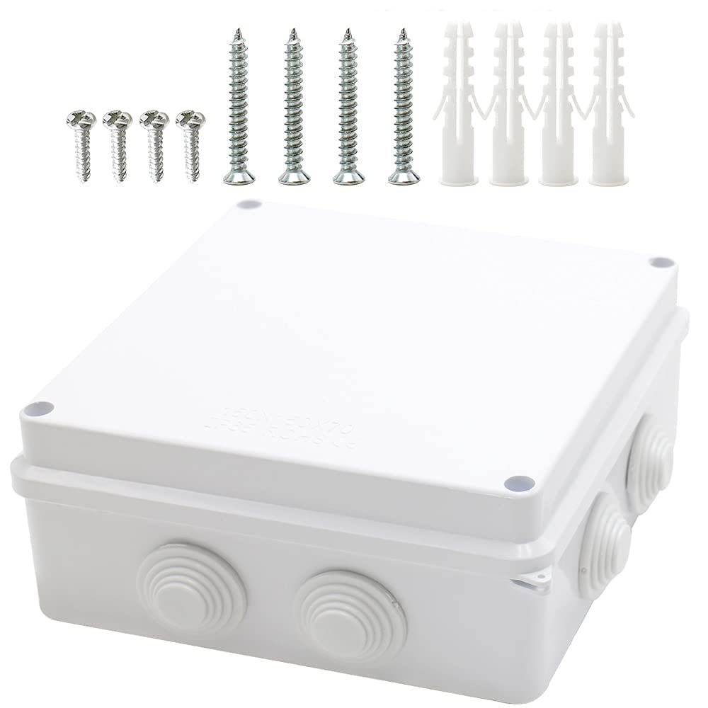 MAKERELE IP65, wodoszczelna, pyłoszczelna elektryczna puszka rozgałęźna, tworzywo sztuczne ABS, obudowa elektroniczna, biała, 150 x 150 x 70 mm