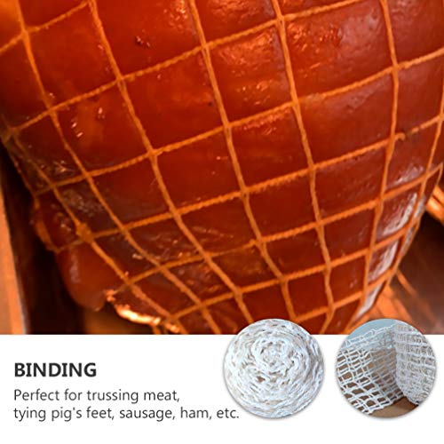 2Pcs Cotton Meat Netting Roll Elastic Ham Sock for Sausages Roasts & Cooking Ideal for Home Use, White 3m, 300X10cm - Image 3