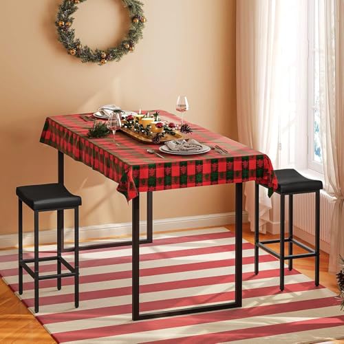 Image of Bar Stools, 25 inch Bar Chair, PU Leather Upholstered Breakfast Stools, Easy, Suitable for Kitchen, Bar, Dining Room, Black (1-Stool)