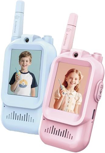 Walkie Talkies de video para niños, video portero de 2 vías con rango de 1500 pies, recargable, de 3 a 12 años