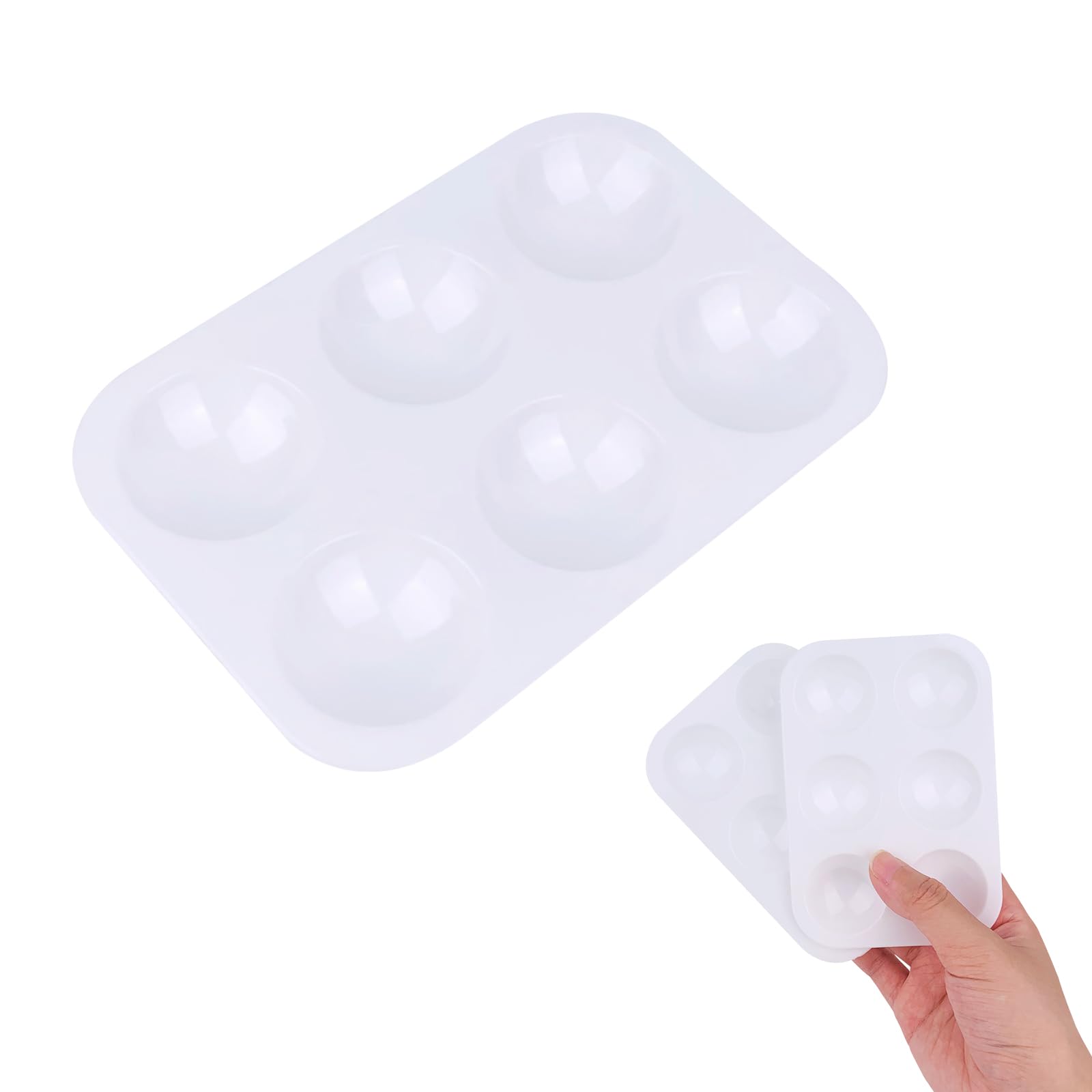 1 Pack Paint Tray Palette, White, 6 Well Rectangular Plastic Palette for Oil, Watercolor Paint