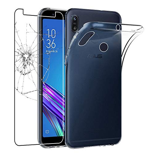 compatibile per ASUS ZENFONE MAX (M1) ZB555KL / Asus_X00PD Custodia COVER case GEL soft slim SILICONE TPU morbida Trasparente + PELLICOLA vetro TEMPERATO antiurto ANTIGRAFFIO 9H
