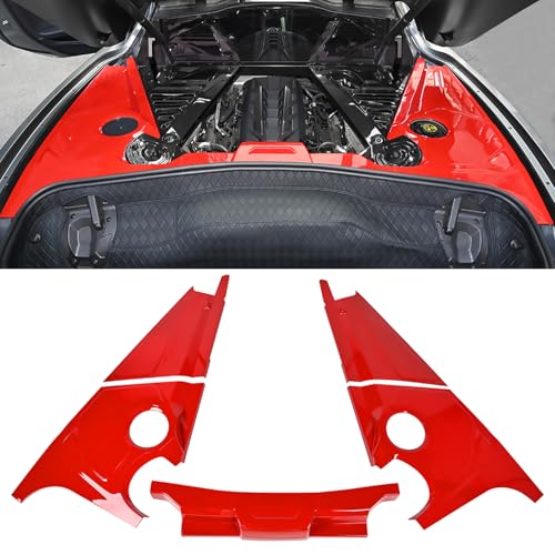 Image of Red Engine Compartment Surround Overlay,ABS Plastic Engine Bay Panel Cover Trim Side Panel Center Strut Cover for Corvette C8 Stingray 2020+ for C8 Z06 /E-Ray 2023+