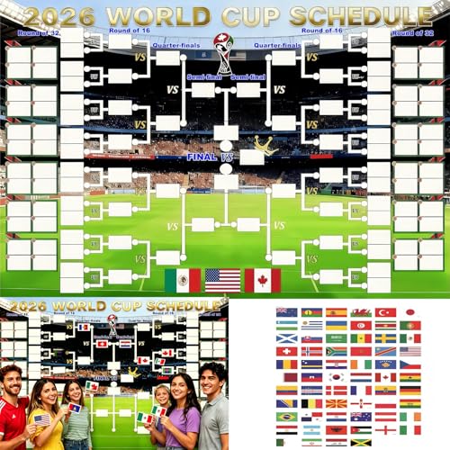 Gobelieve Poster de plan de jeu DIY 2026, 150 x 90 cm, réutilisables, avec trou de suspension, couverture rigide, cadeau pour les fans de football