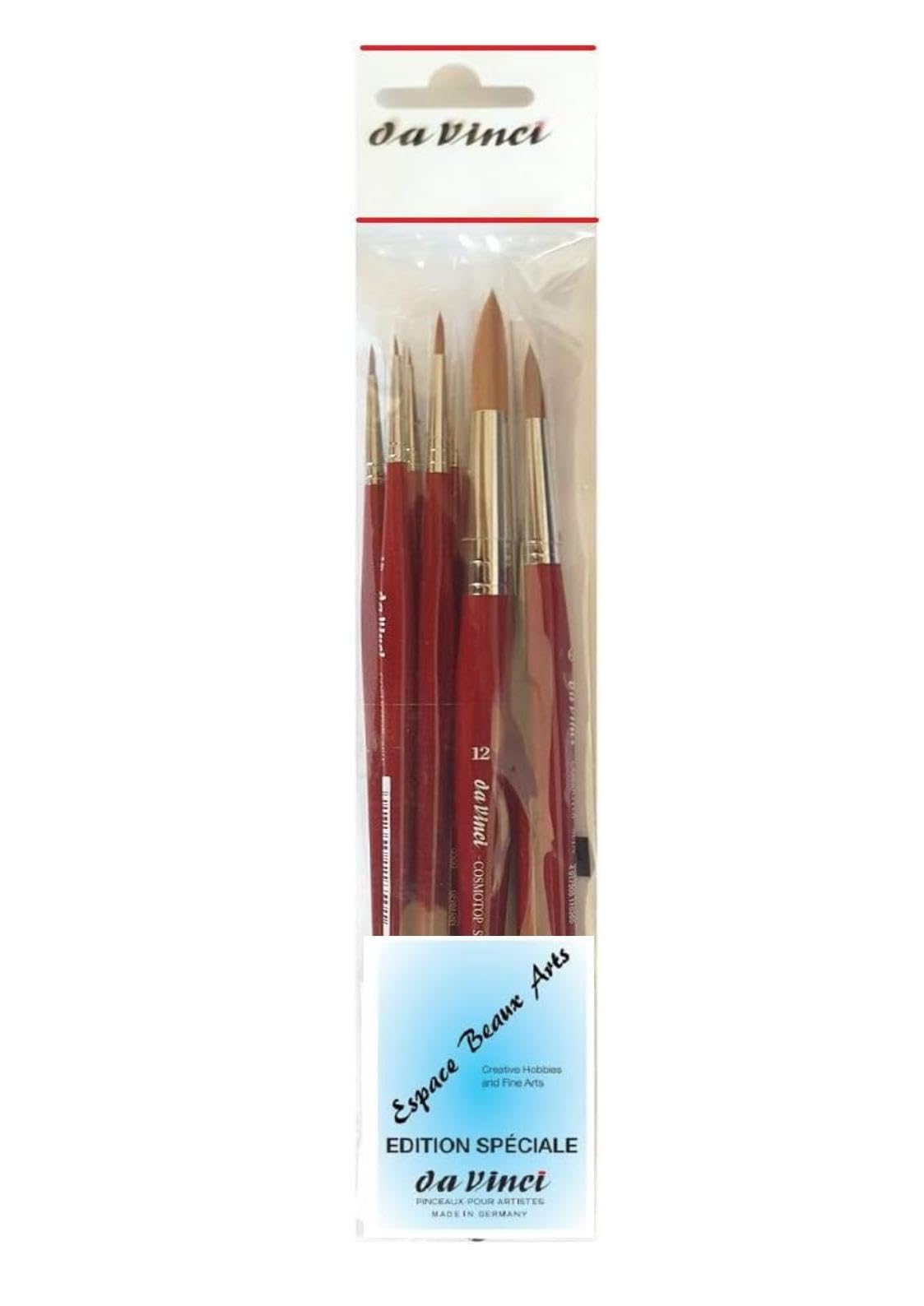 Set De 4 Pinceles De Acuarela Da Vinci Serie 5580 Cosmotop Spin – Nº 0, 2, 6 Y 12 – Sintéticos, Fabricados En Alemania