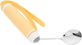 FRCOLOR Utensilio De Comer Antivibración Cucharas Para Personas Mayores Color Amarillo