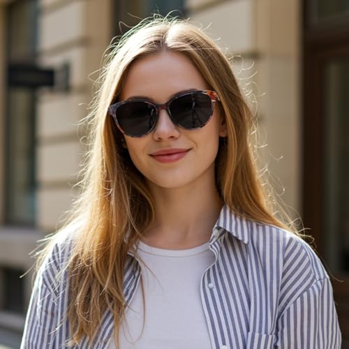 Myiaur Polarized Sunglasses for Women, Trendy Cat Eye Sun Glasses UV400 Protection Classic Retro Shade 2 Pack2