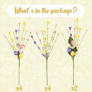 10pcs easter decorations egg picks berry stem artificial spring floral pick decor for home vase table centerpieces  urban country home decor