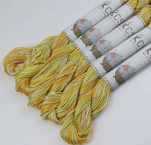 Image of KCS Big skeins of 25 Meters Size 25 Color Variegated Cross Stitch Stranded Threads,6 skeins,4080