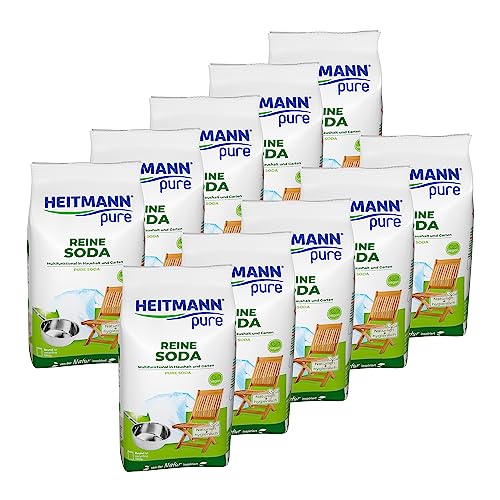 HEITMANN pure Reine Soda: Ökologischer Vielzweck-Reiniger für den Haushalt, Zugabe zu Spülmittel und Putzmittel, 10x 500g