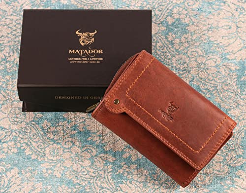 MATADOR Portafoglio da donna in vera pelle, 3698