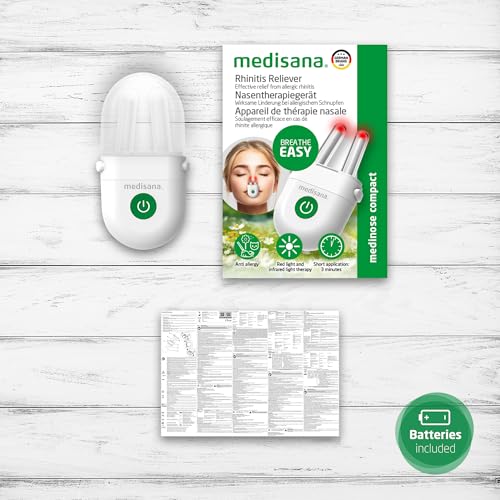 medisana Medinose Allergielinderungsgerät, Nasenlichttherapie gegen allergische Rhinitis, Schnupfen und Heuschnupfen