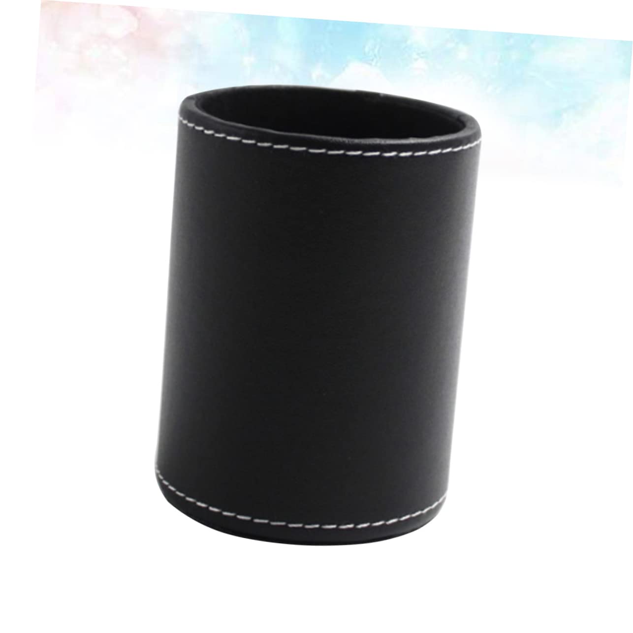 World Map PU Leather Pen Holder - Vintage Desktop Organizer For Office & Home