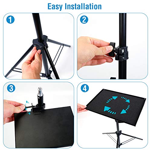 Projector Tripod Stand, Moclever Universal Laptop Tripod Stand, Portable DJ Equipment Stand Adjustable Tall 27.17-84.25inch - Perfect for Stage or Studio Use