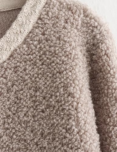 Perbai Womens Fuzzy Fleece Jacket Button Down Shacket Casual Sherpa Coat Warm Outwear4