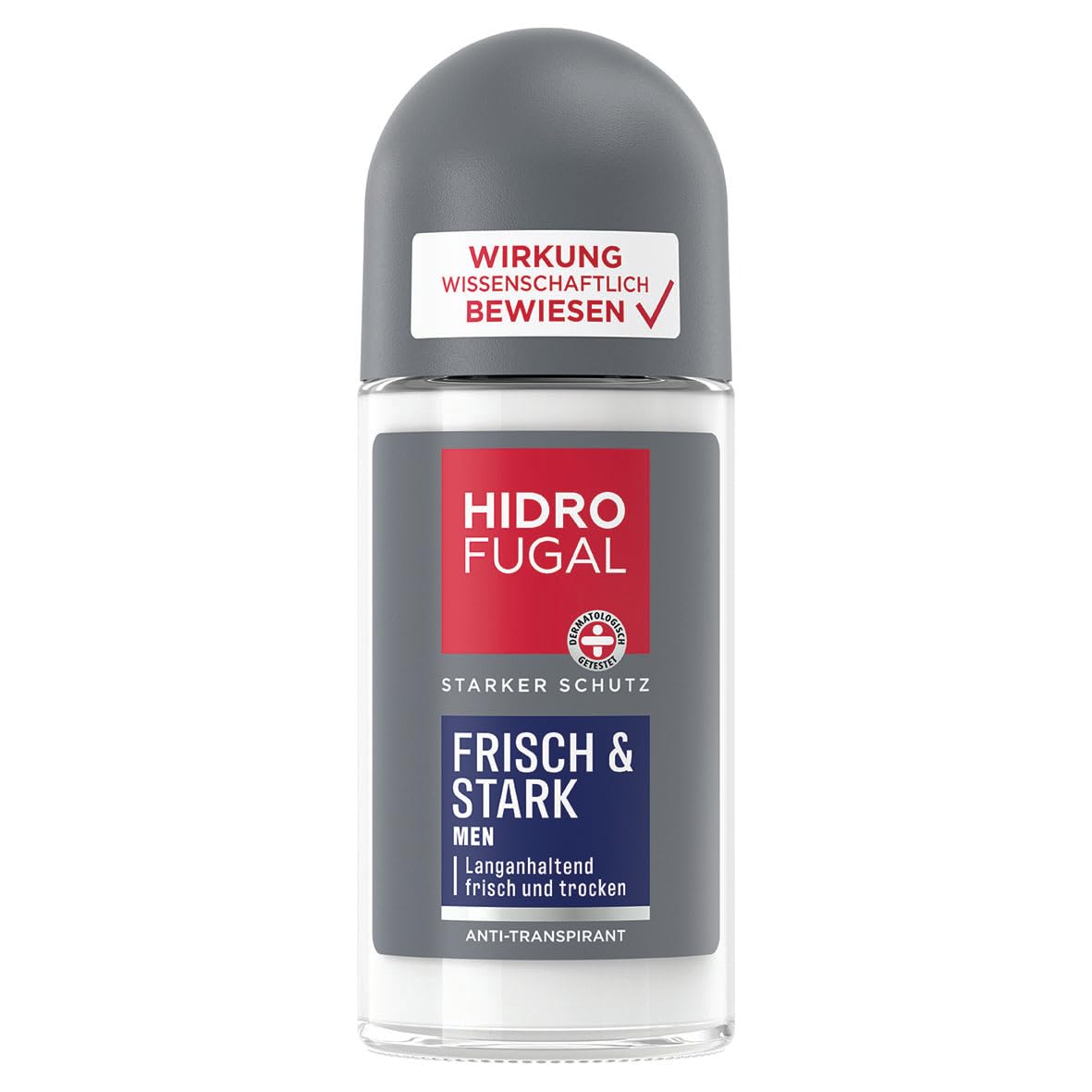 Beiersdorf Hombre Hidrofugal Men Fresh & Stark Roll-On, Fuerte Protección Antitranspirante Con Aroma Refrescante, Desodorante De Larga Duración Para S Sin Alcohol Etílico (50 Ml)