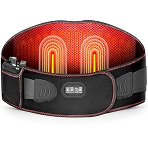Naxup Beheizter Rückengurt,Vibrationsmassage Wärmegürtel mit 5000mAh Akku,Kabellose beheizte Rückenbandage mit 3 Wärmestufen & 3 Massagemoden,Abschaltautoma... Rückenschmerzen