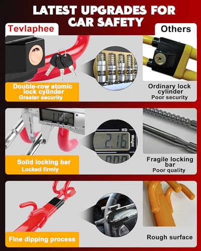 Tevlaphee Universal Wheel Lock Heavy Duty Security Trailer Wheel Lock Tires Anti Theft for Car