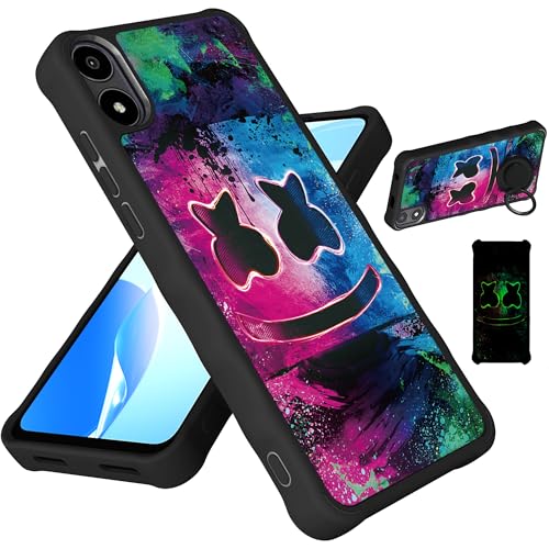 Aroepurt for AriVoice A67L Case Compatible for Foxx FoxxD A67L Phone Case Cover [Hard PC + Soft Silicone][Ring Support] [Luminous Effect] YGH-BQ