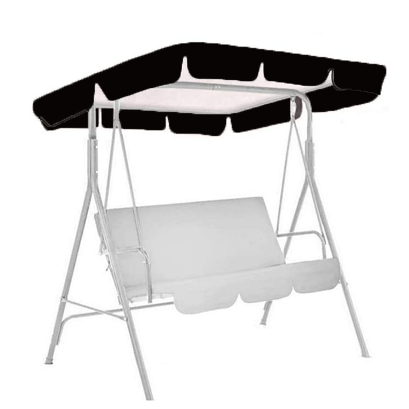 SPXMQSS 2-3 Seater Swing Canopy Replacement, Swing Seat Canopy Dustproof And Waterproof, Sun Protection Swing Replacement Canopy For Outdoor Terrace Garden (Black 249 * 185 * 18cm)