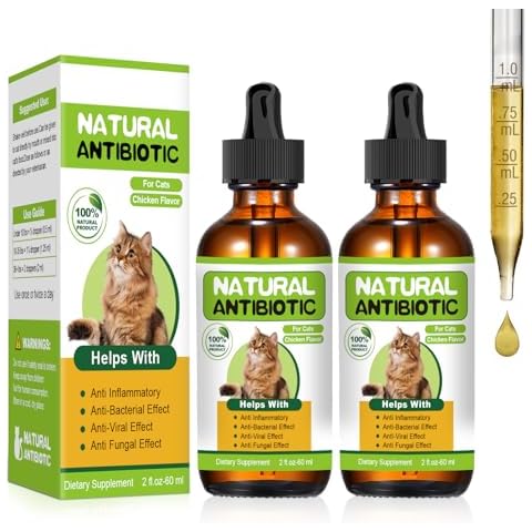 RUAKPL Natural Antibiotics for Cats,Cat Antibiotic,Antibiotics for Cats,Cat Multivitamin,Cat Immune Support,Supports Cat Allergy Itch Relief,Cat Supplements,Cat Allergy Support Cover