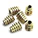 LQ Industrial 30pcs 15mm Furniture Screw-in Nut Zinc Alloy Bolt Fastener Connector Hex Socket Drive Threaded Insert Nuts for Wood Furniture Assortment 1/4