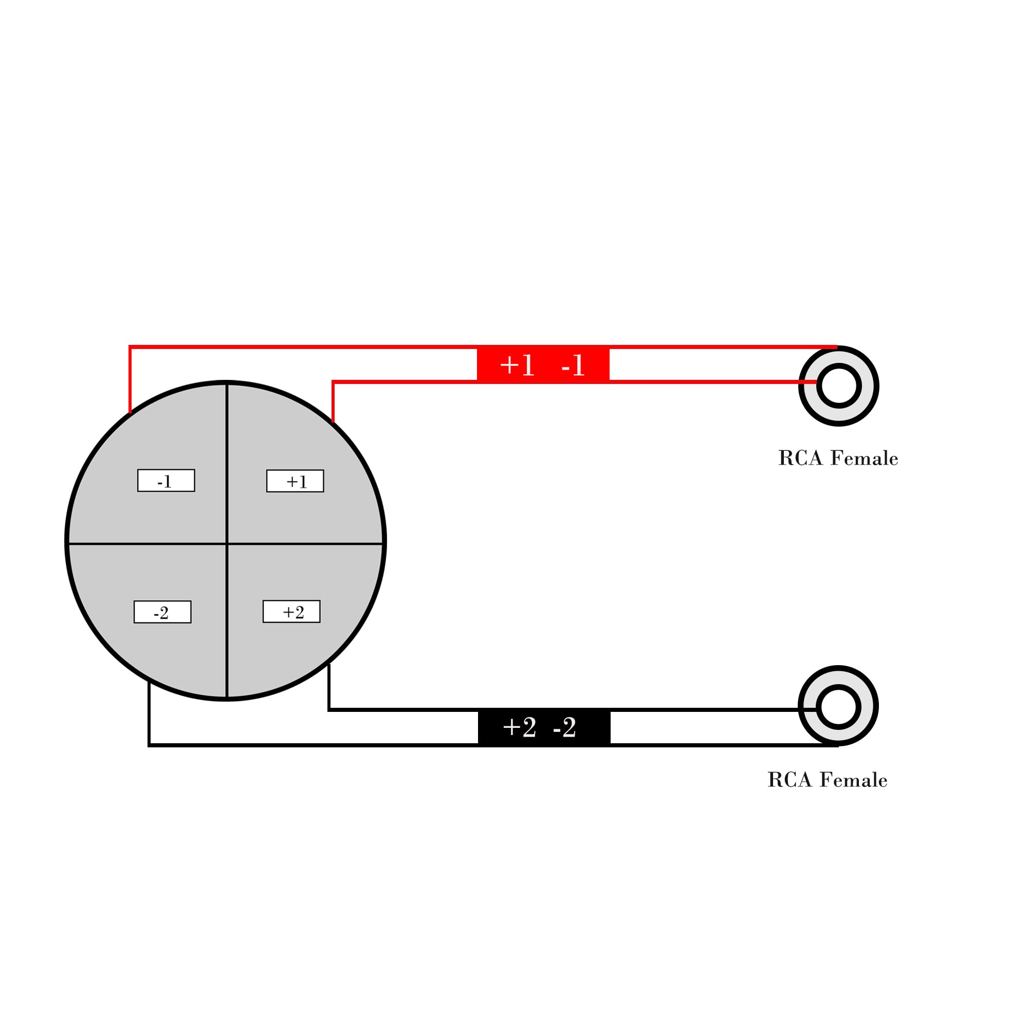 WJSTN Speak-on 4-Pole to Dual RCA Break Out Splitter Cable Speakon Splitter Cable,for Speaker (Speakon to RCA)