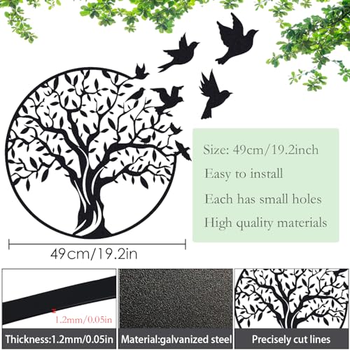 Pduoduo Tree Life Metal Wall Art,Tree of Life Metal Wall Hanging Decor - Image 2