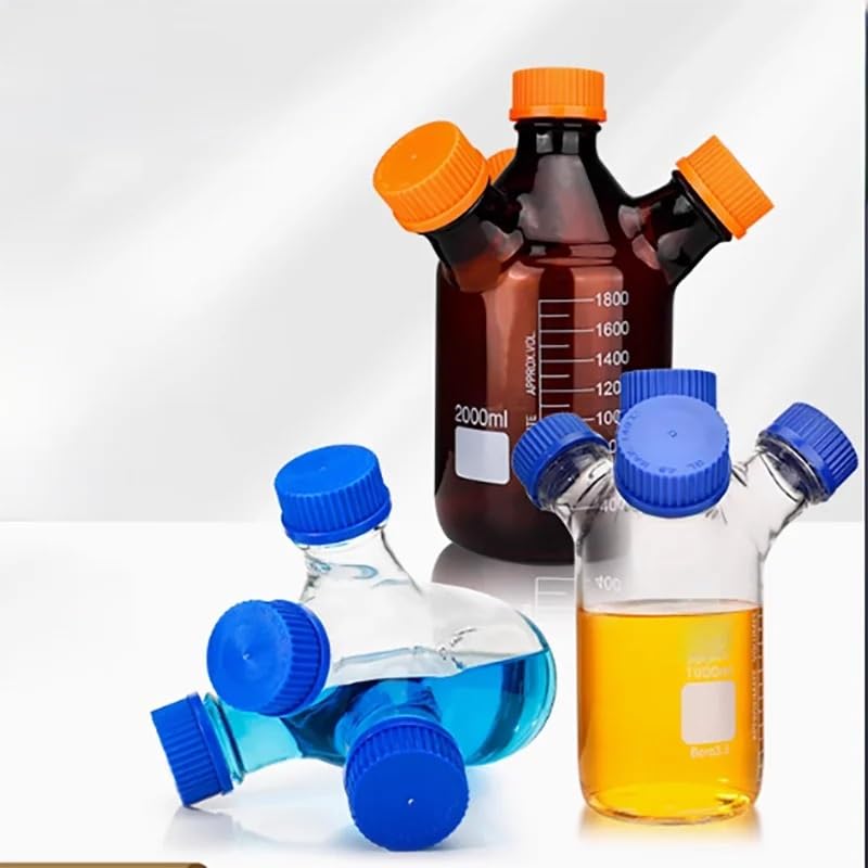 Botella de almacenamiento de líquidos marrón, con orificio for tornillos de cuatro orificios for cromatografía y gestión de líquidos residuales, 1 ud.(White,5000ml)