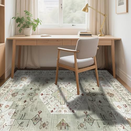 Tapis rétro de qualité supérieure vert et doux pour intérieur