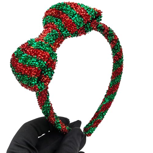 Christmas Hair Bow Headband for Women, Red and Green Glitter Sparkle Bow Hairband, Festive Xmas Hair Accessories for Christmas Party, Holiday Photoshoot, XMAS Eve Celebration (Red Green) Christmas Hair Bow Headband for Women, Red and Green Glitter Sparkle Bow Hairband, Festive Xmas Hair Accessories for Christmas Party, Holiday Photoshoot, XMAS Eve Celebration (Red Green)