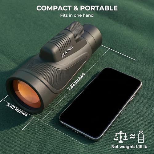 Image of 12x54 HD Monoculars for Adults High Powered with Tripod Phone Adapter & Bag