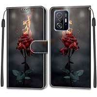 Jasonyu Cover per Xiaomi Mi 11 Lite 5G NE / 4G Flip Custodia in Pelle PU, Cover a Libro Portafoglio, Funzione Supporto, Magnetica, Slot Schede, TPU Bumper Caso Custodia (Blu