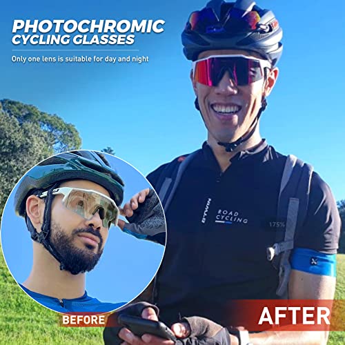 KAPVOE Photochromic Cycling Glasses Men Women Sunglasses MTB Mountain Bike Clear Youth Riding Red White 04 - Image 2