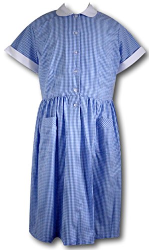 Vestido trapecio manga corta mujer azul real ropa casual verano