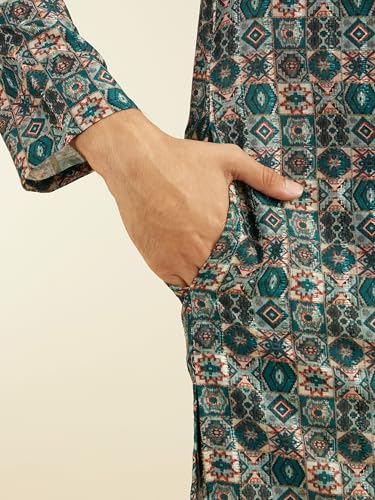 Image of DIWAS BY MANYAVAR Men's Art Silk Printed Kurta (1pc)