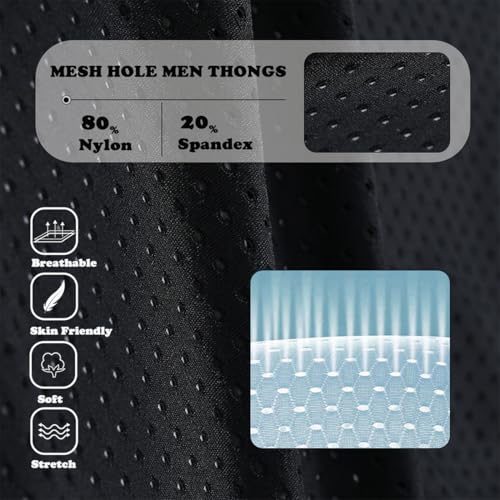 ZONBAILON Men's Thong Underwear Sexy Loincloth Mesh Hole Adjustable Size4