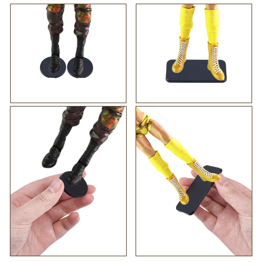 NBEADS 100 Pcs 2 Styles Plastic Action Figure Display Stand Base - Image 3