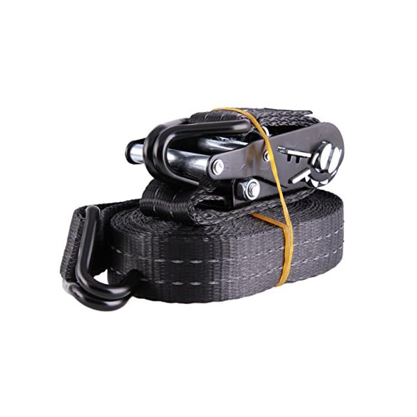 Sandax 2er-Set Spanngurte mit Ratsche, Haken & Reflektorstreifen, Zweiteilige Profi Zurrgurte belastbar bis 2000kg, 35mm breit, 6m (6 Meter) lang, Farbe Schwarz, Ratschenspanngurte/Ratschengurte – Bild 6