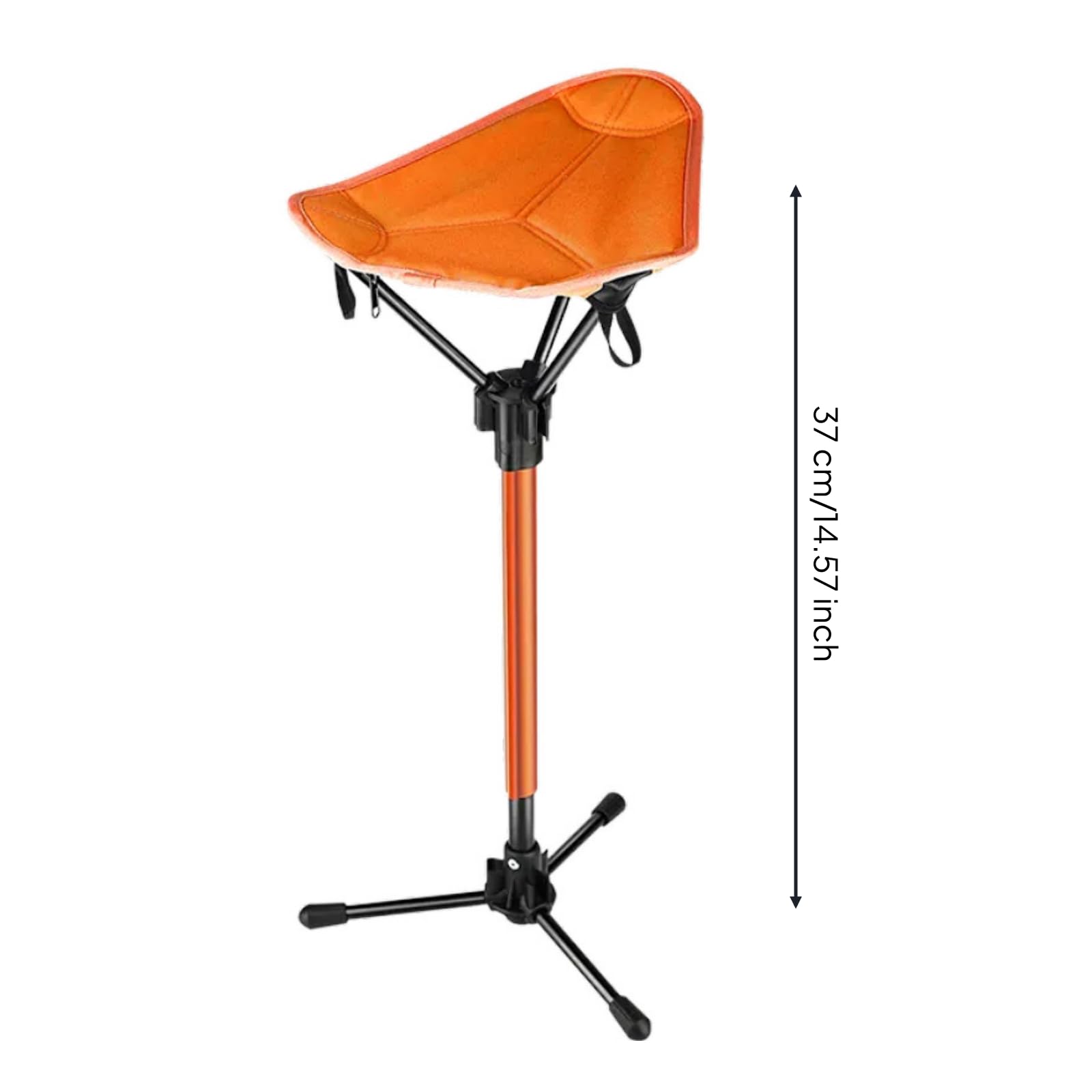Sgabello Pieghevole Stabile Sgabello Telescopico Durevole Sedia Portatile per Campeggiatori, Pescatori, Outdoor, 桔红色