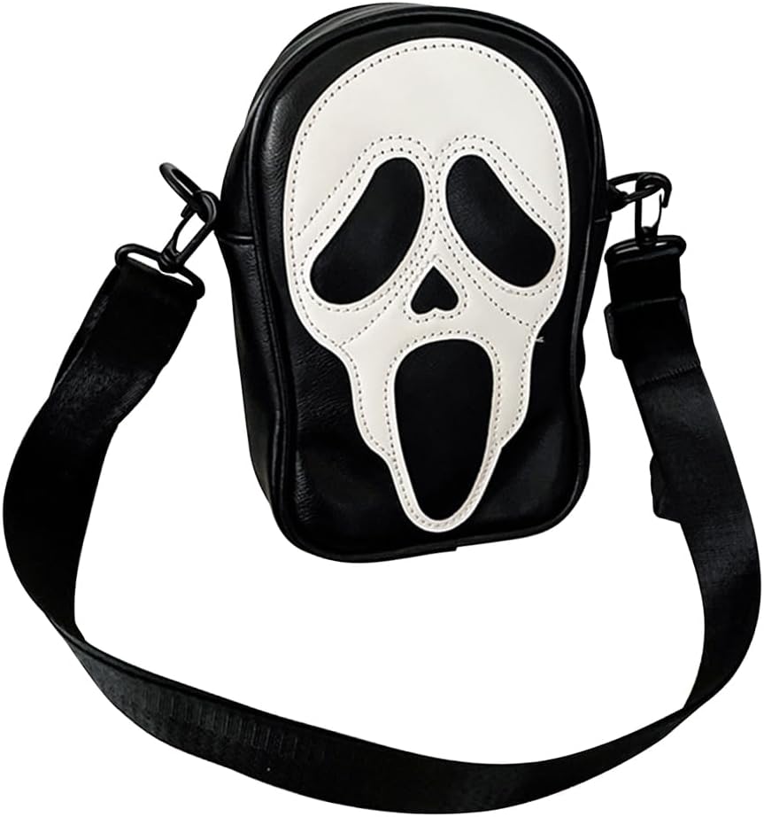 PORRASSO Ghost Crossbody Bag Women Shoulder Bag PU Messenger Bag Men Sling Bag