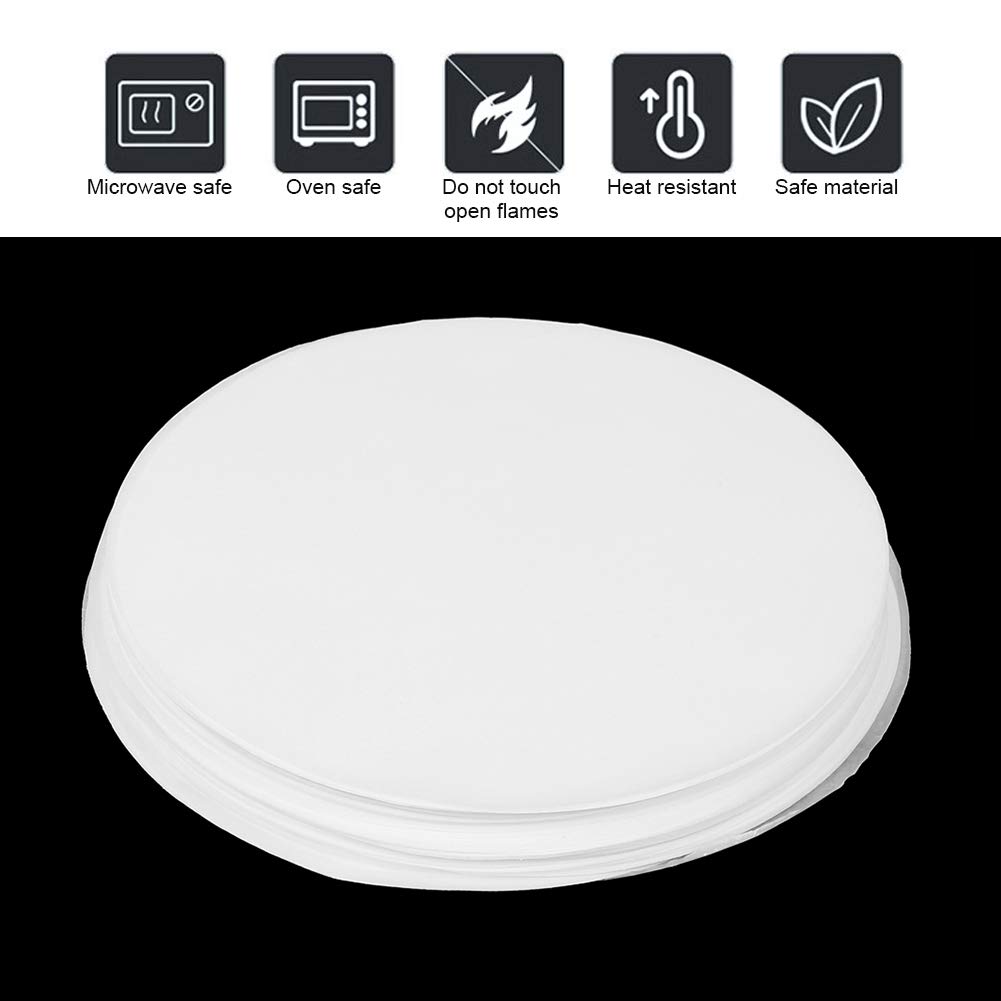 FLEXMAN 500Pcs Non Stick Round BBQ Paper, 8.3in Round Baking Sheets, Available On Both Sides, Baking Paper for Grilling, Broiling Fish, Barbecuing Meat, Steaming Food