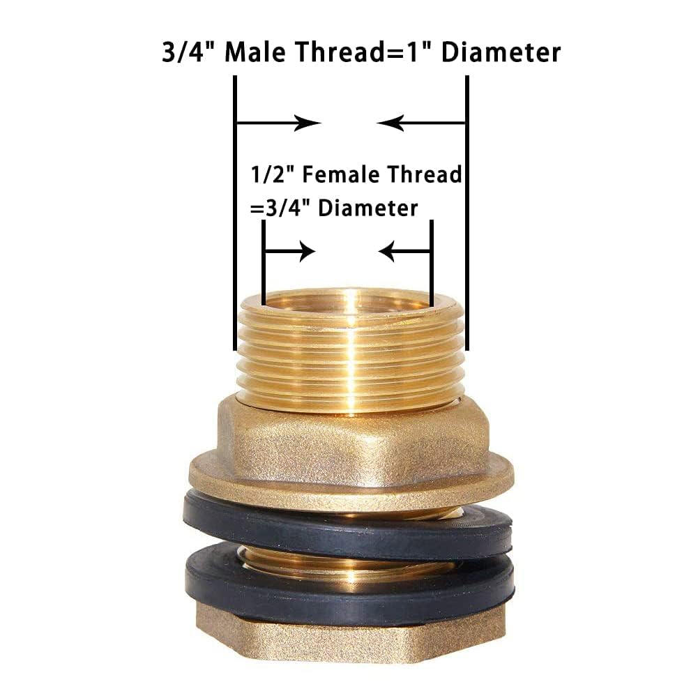 Joywayus 10 bebederos automáticos de acero inoxidable de 1/2 para pezón de cerdo + 10 piezas de conector de tanque de agua de latón de 1/2 hembra a 3/4 macho, kit de montaje de mamparo para cerdas,