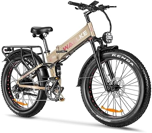 W Wallke X3 Pro Electric Bike Adults Folding 750W-Exceed 1000W Standard Max Speed 32MPH 48V 20AH 26 Inch Fat Tire eBike Mountain Electric Bicycle Full Suspension 8 Speed