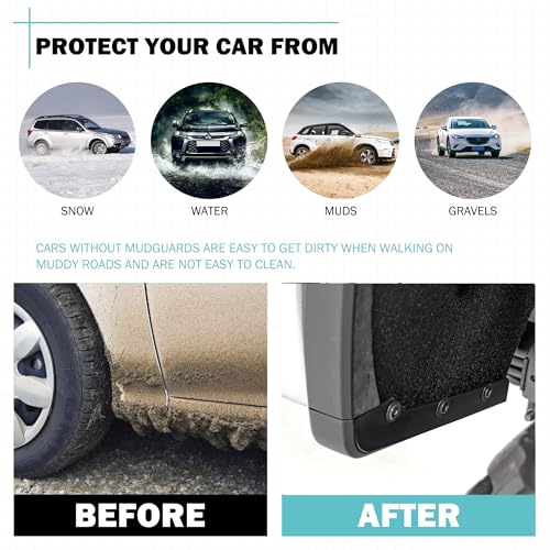 Image of Mud Flaps Delete Compatible with Chevy Silverado 2500 /3500HD (2020-2025) Accessories Splash Guards All Weather Fender Guard Mudguards Sediment Protection No Need to Drill Holes