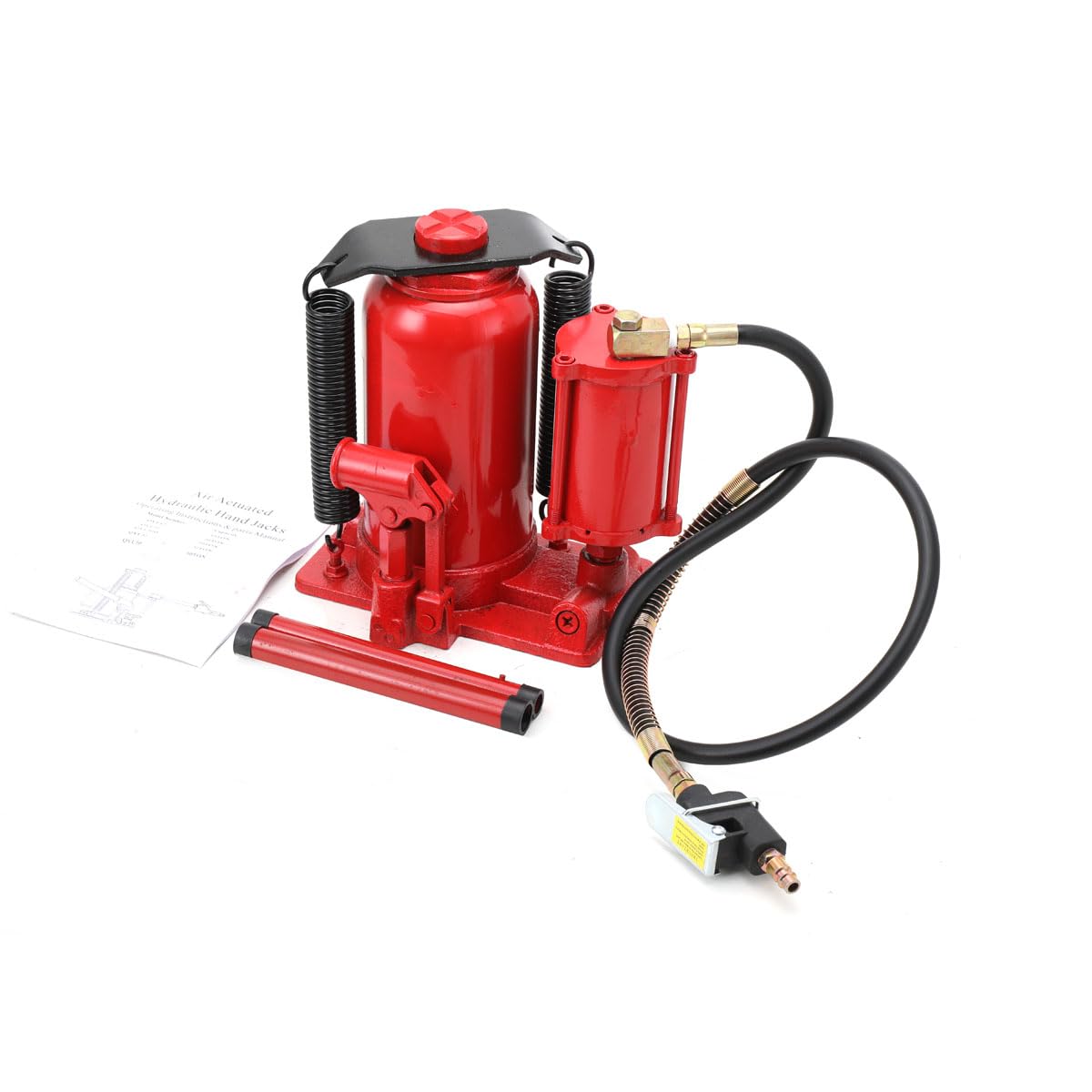 Cric per Auto 20T, Altezza 260-510 mm, Doppia Modalità Manuale/Pneumatica, Martinetto Idraulico Robusto, Cric Idraulico Compatto per Officine e Veicoli Pesanti