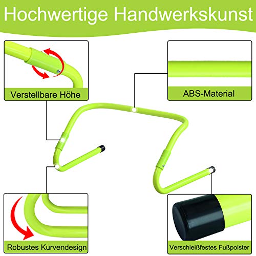 CEEDIR 6er Set Speed/Agility Training Hürden Höhenverstellbar 20/30 cm Trainingshürden Fußball Multi-Sport Trainingshilfe Koordinationstraining Beweglichkeits für Kinder Grün