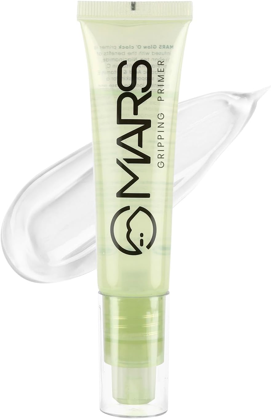MARS Glow O' Clock Gel Primer for Face Makeup | Enriched with Green Tea Extracts | Dewy Primer | Long Lasting | Power Grip | Ideal for Dry Skin (30ml)